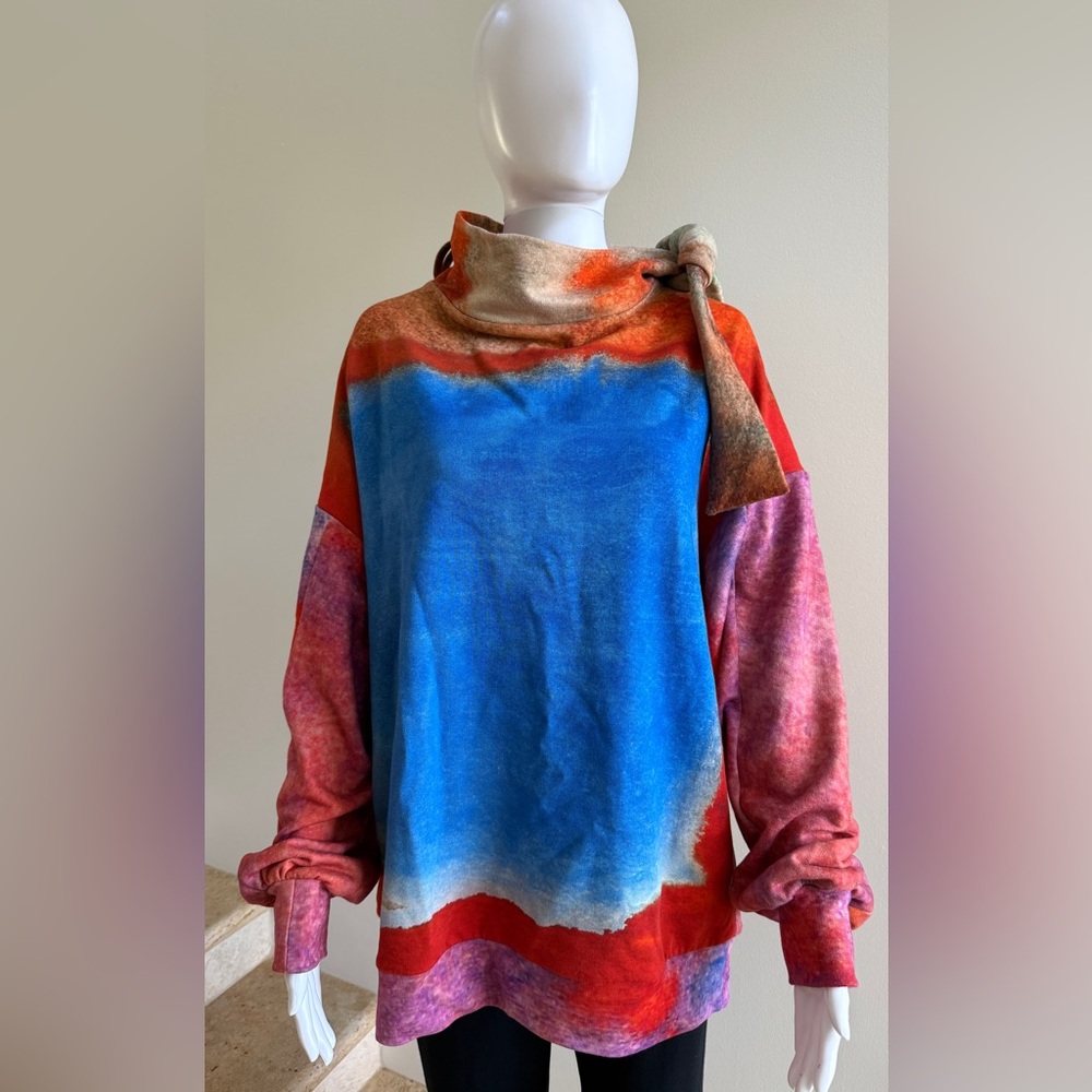 New ANNTIAN Funnel-Neck Long Pullover Sweater, One Size